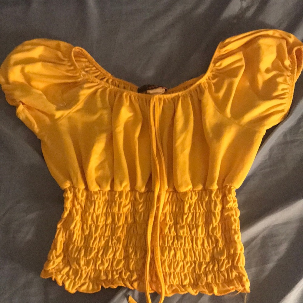 Yellow crop top